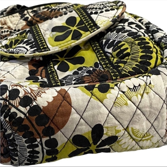 Vera Bradley Cocoa Moss Saddle Crossbody Bag Boho Quilted Adjustable Strap - Picture 4 of 11